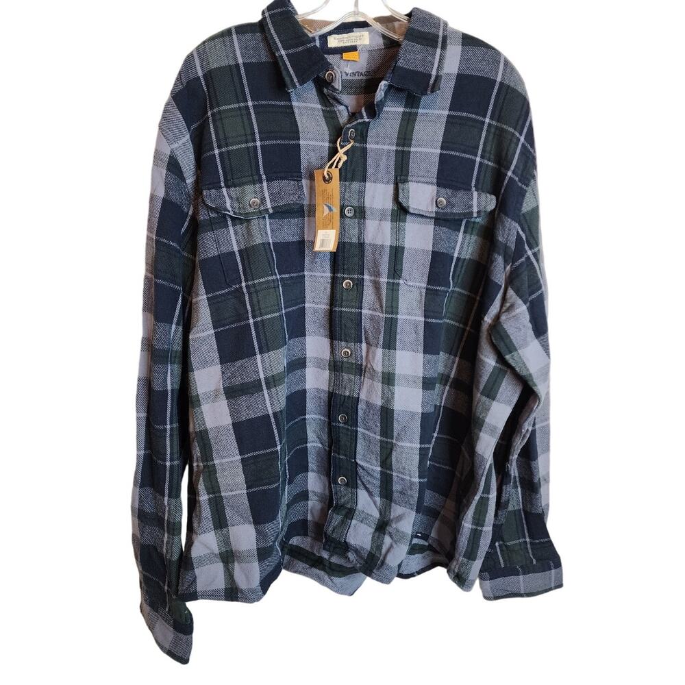 Tailor Vintage Connecticut Originals Flannel Button Down Top, NWT, XXL